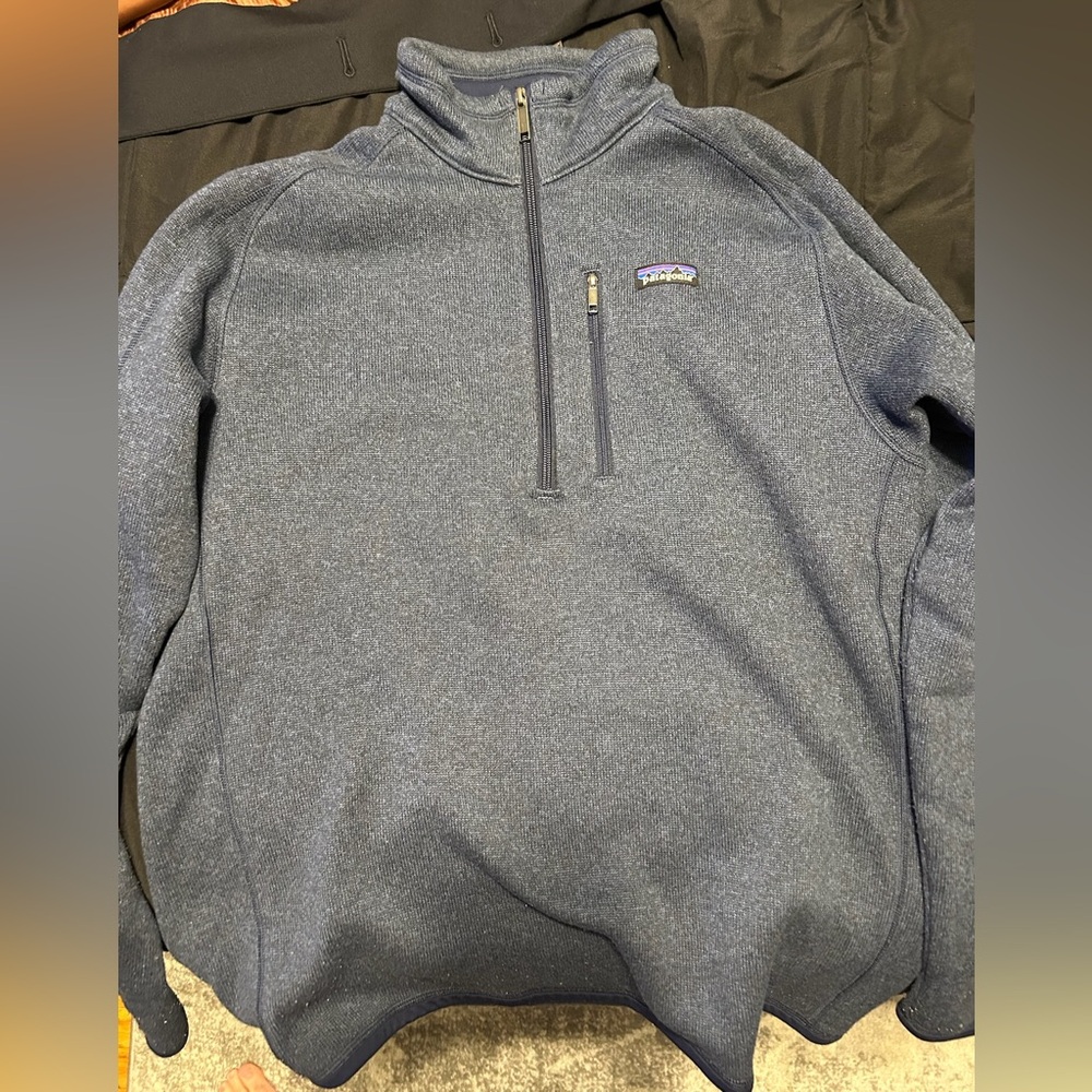 Patagonia Gray Zip Up Sweater with Quarter-Zip Design
